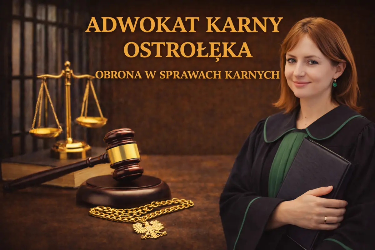 Adwokat karny Ostrołęka – obrona w sprawach karnych, kobieta adwokat w todze.