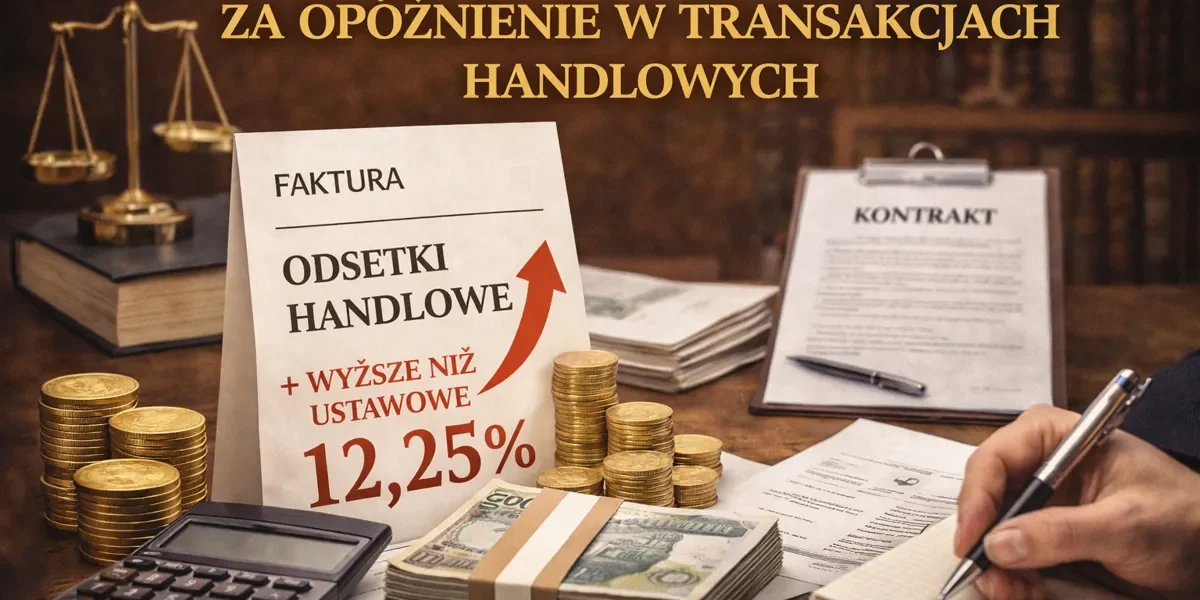 Odsetki ustawowe za opóźnienie w transakcjach handlowych – faktura i odsetki 12,25%