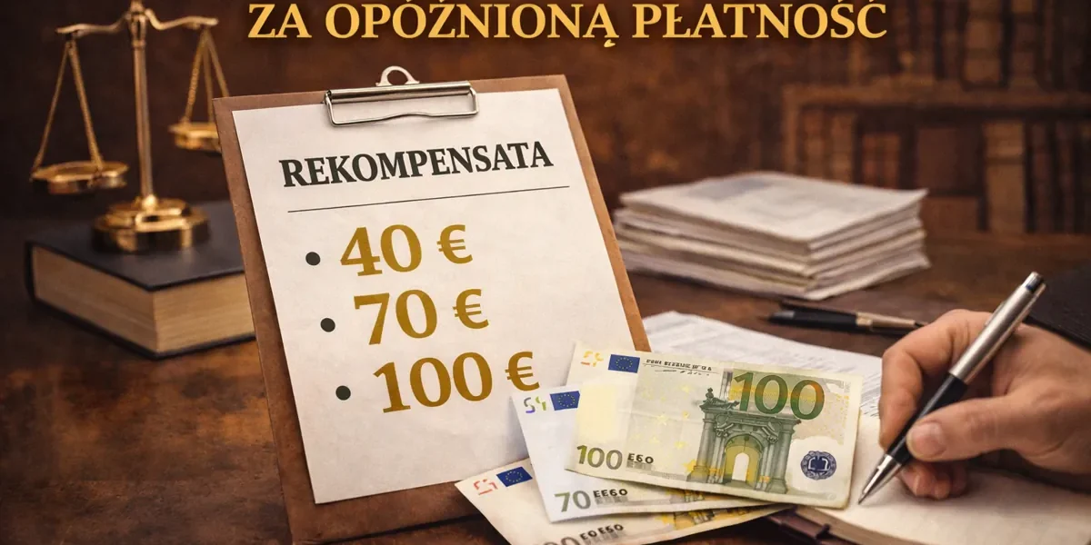 Rekompensata 40 70 100 euro za opóźnioną płatność od dłużnika – należności w biznesie